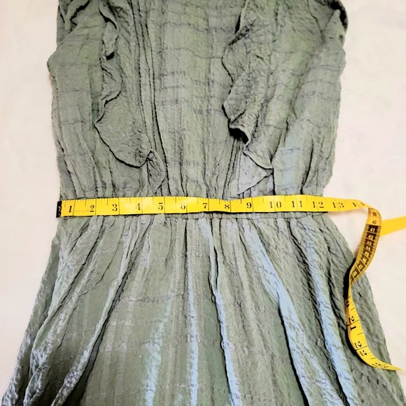 Zara Green Long Sleeve Flutter Sundress - Picture 7 of 9
